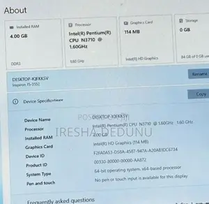 Dell Laptop 64 bit operating system