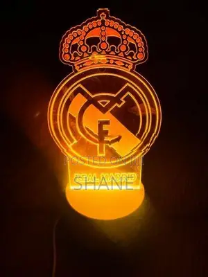 Real Madrid FC LED Night Light Logo Style Table Lamp