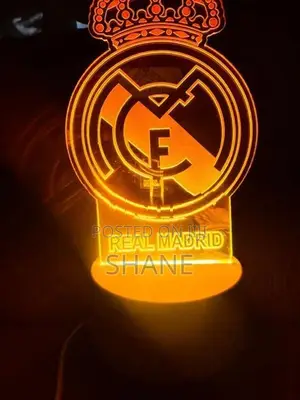 Real Madrid FC LED Night Light Logo Style Table Lamp