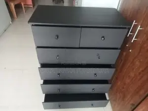 Melamine Black Drawer Cupboard