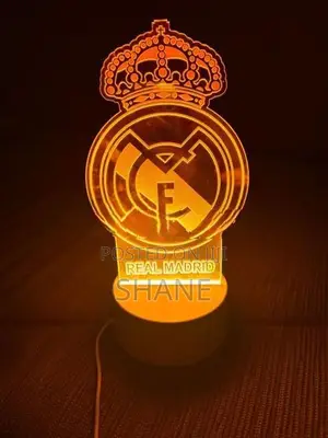 Real Madrid FC LED Night Light Logo Style Table Lamp
