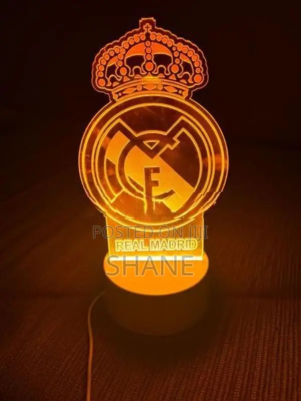 Real Madrid FC LED Night Light Logo Style Table Lamp