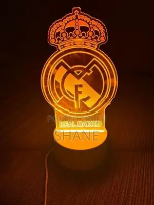 Real Madrid FC LED Night Light Logo Style Table Lamp