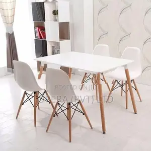 ABC 4 Chair Dining Table Set *WHITE*