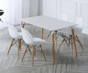 ABC 4 Chair Dining Table Set *WHITE*