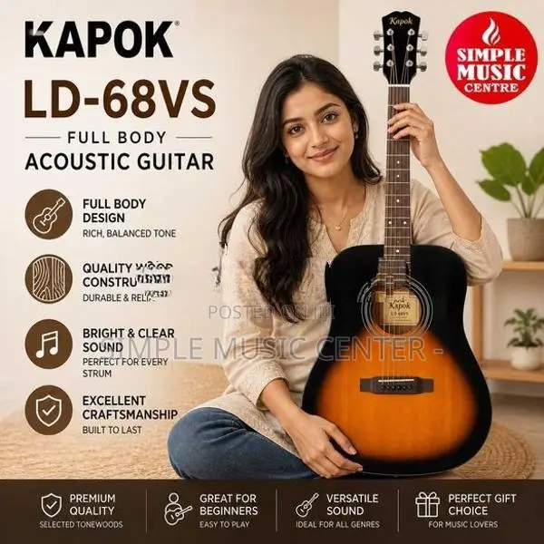 Kapok LD-68 VS Full-Sized, 41-Inch Acoustic Guitar