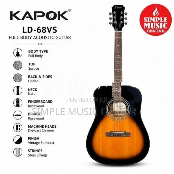 Kapok LD-68 VS Full-Sized, 41-Inch Acoustic Guitar