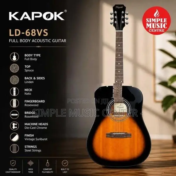 Kapok LD-68 VS Full-Sized, 41-Inch Acoustic Guitar