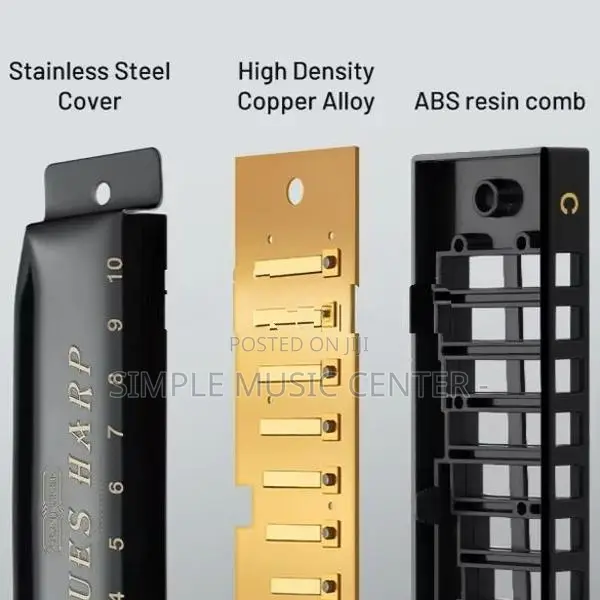 Conjurer 10 Hole Diatonic Blues Harmonica Set of 3 Keys with case