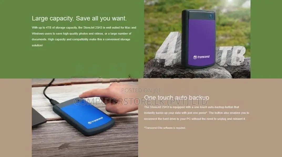 Transcend StoreJet 25H3 Ruggedized Portable Hard Drive 2TB