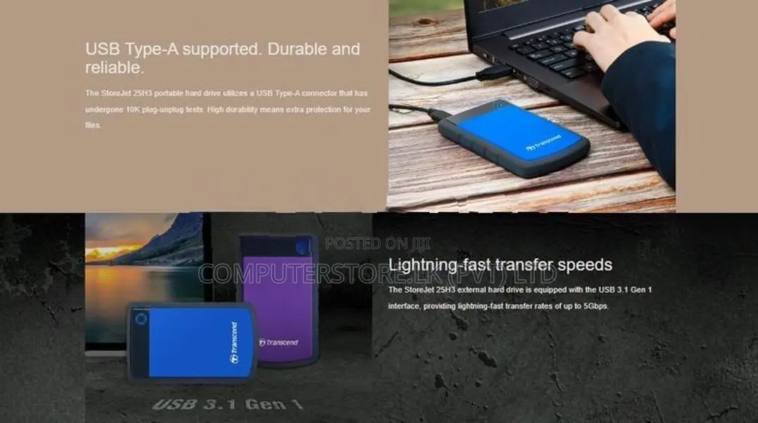 Transcend StoreJet 25H3 Ruggedized Portable Hard Drive 2TB