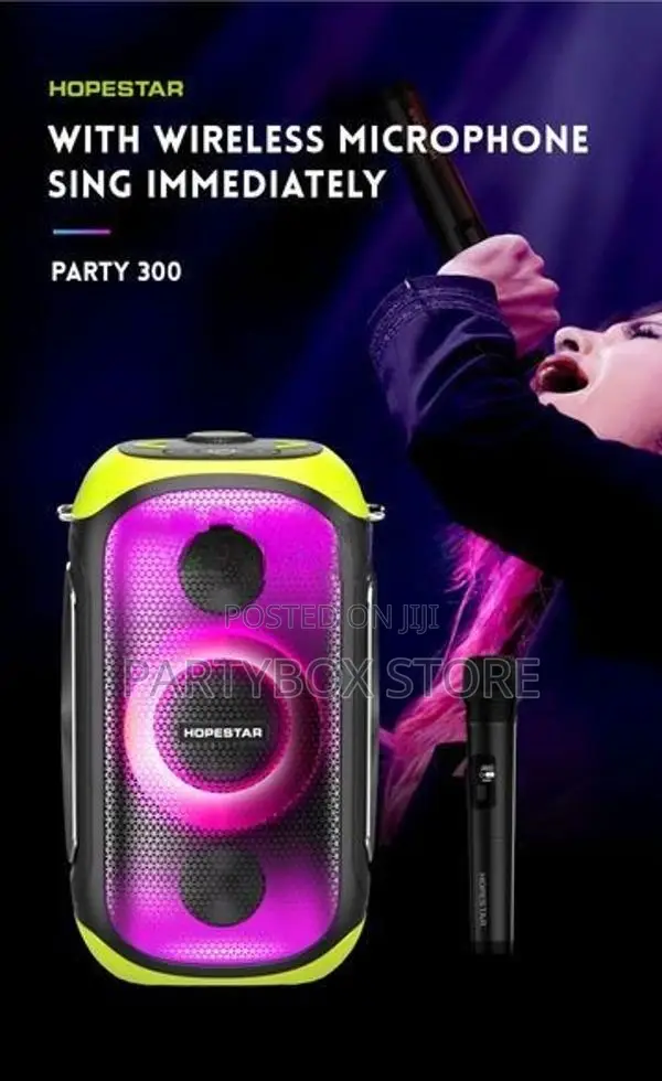 Hopestar Party 300 Speakers with Wirless Mic (80W)
