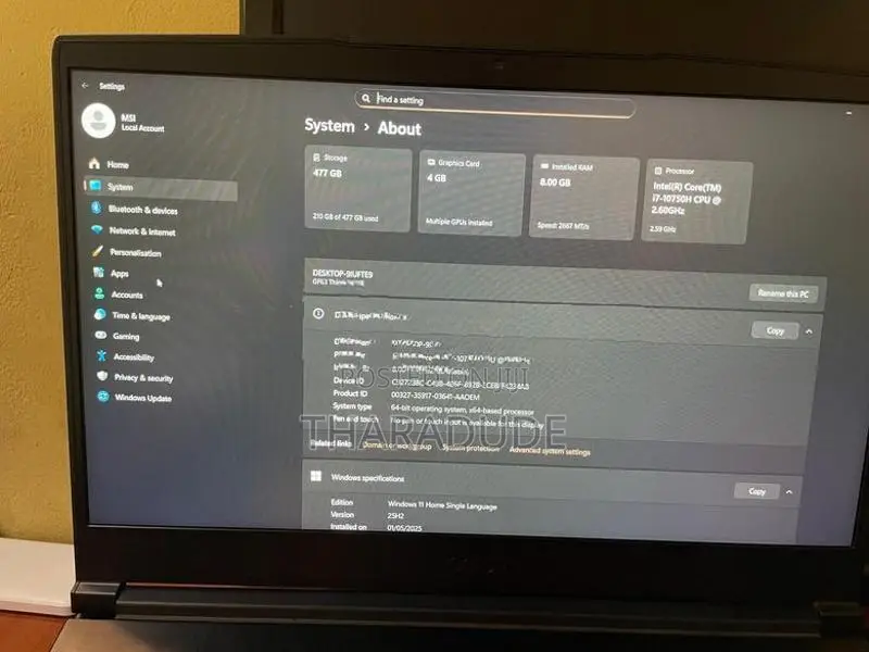 MSI 10750H Gaming Laptop