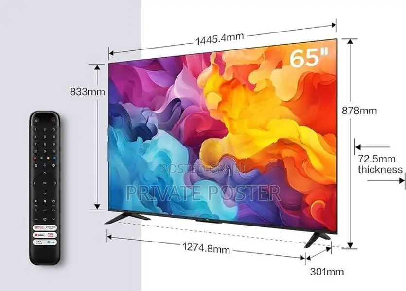 New TCL 65" Smart QLED 4K UHD HDR LED Google TV P8K