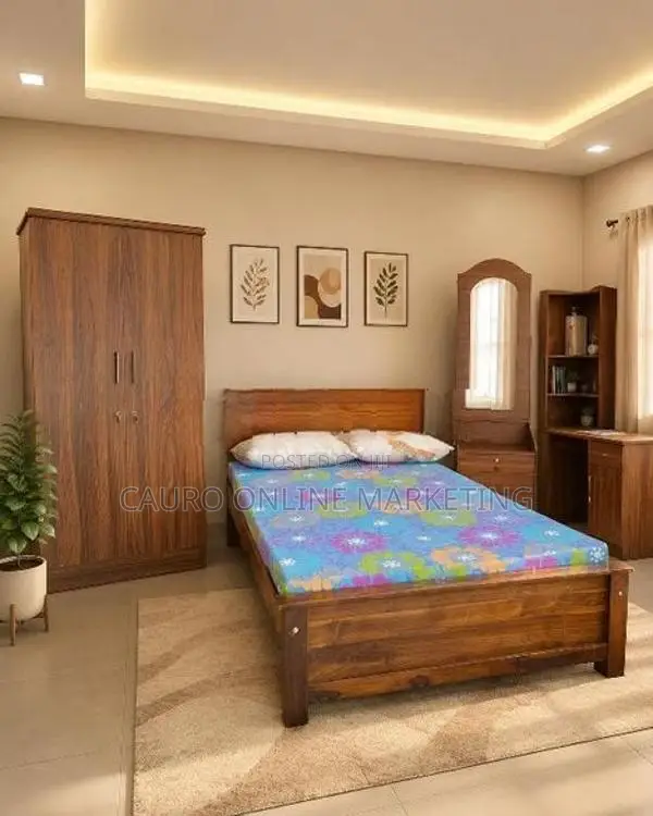 new 5 item bedroom furniture set cupboard bed