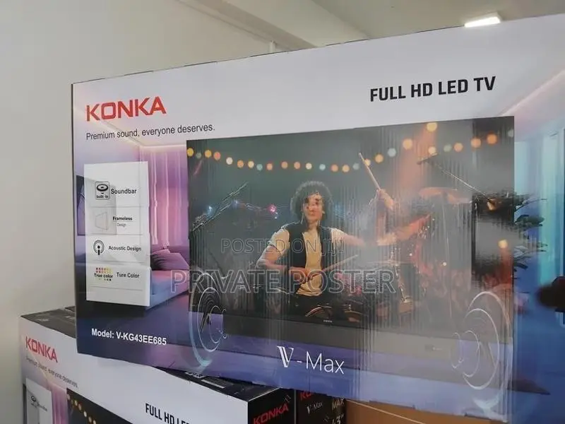 New KONKA 43" V Max (Premium Sound) Full HD LED Frameless TV