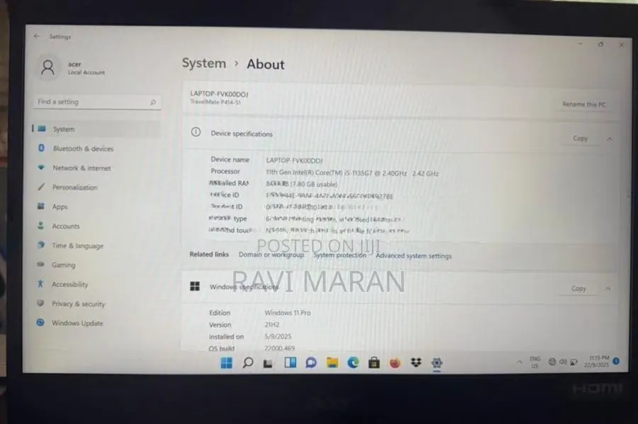 Acer Travel Mate P4 14 Laptop