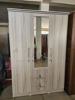 New Melamine Ash Colour 3 Door Cupboard 6*4 Wardrobe