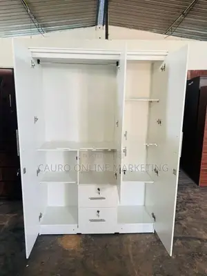New White Colour 3 Door Cupboard Melamine Wardrobe 6*4 ft