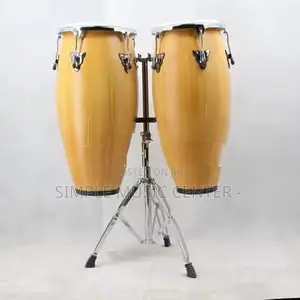 Full Size Conga Natural Percussion Drum Pair Congas Set