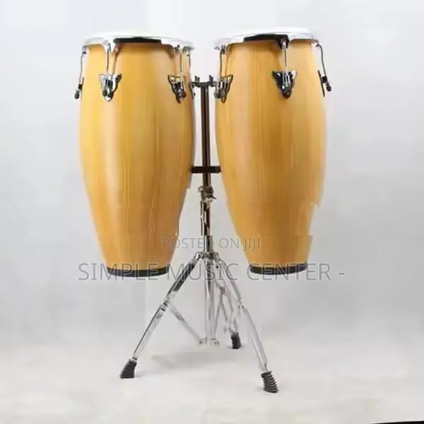 Full Size Conga Natural Percussion Drum Pair Congas Set