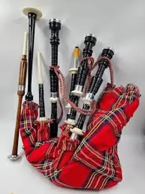 Scottish Bagpipe Set Folk Culture Heritage Musical Instruments