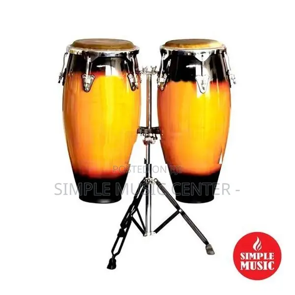 Full Size Conga Natural Percussion Drum Pair Congas Set