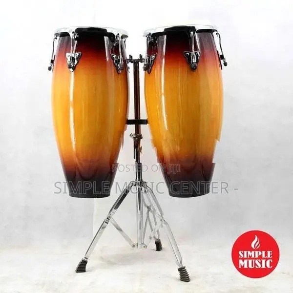 Full Size Conga Natural Percussion Drum Pair Congas Set