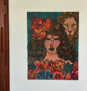 The Lioness Crowned in Fire Painting