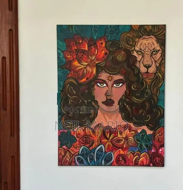 The Lioness Crowned in Fire Painting