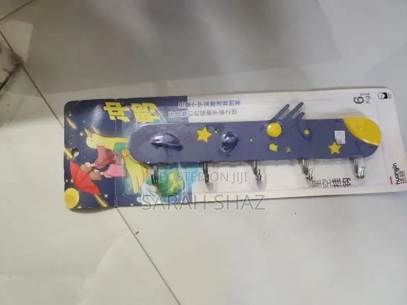 Kids’ Space-Themed Wall Hook Rack – Self-Adhesive