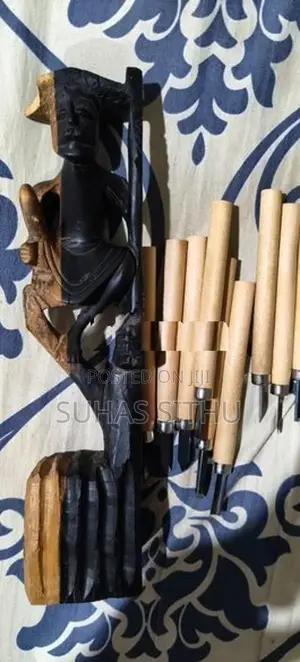 Antique Wooden Figurine Fisherman