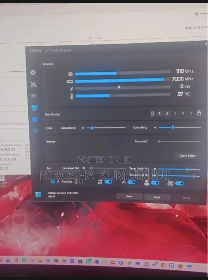 Used Msi Geforce RTX 2070 8gb Gdd26 Gaming Grafhics Card