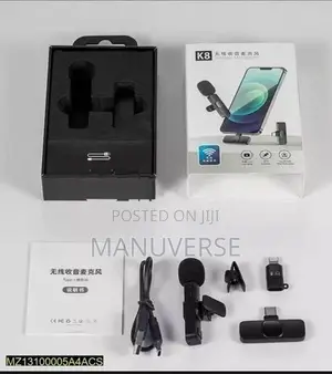 K8 Wireless Microphone with 2 Mics (Professional Audio Kit)