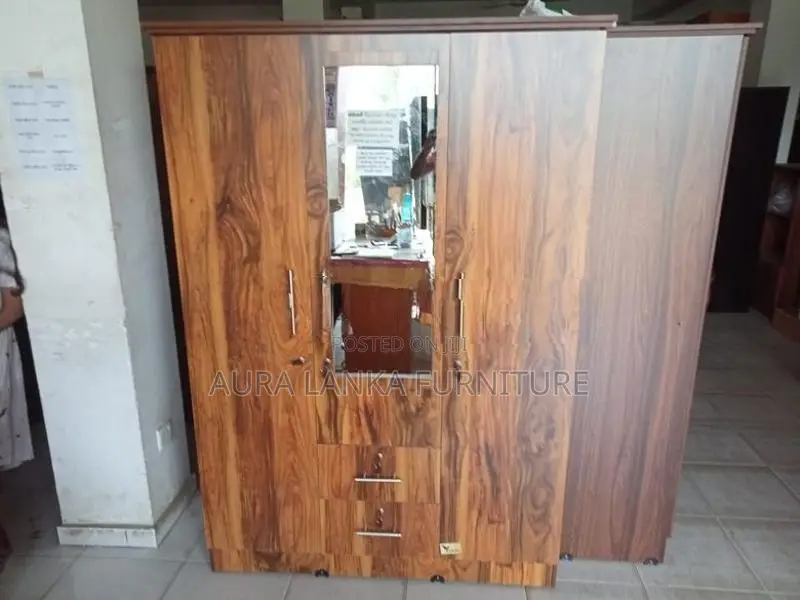 Melamine 3door Cupboard with Mirror