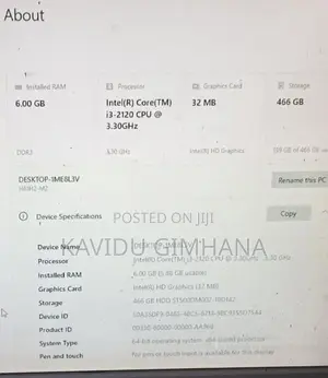 Full Desktop PC Set - i3 6GB 466GB HP Monitor