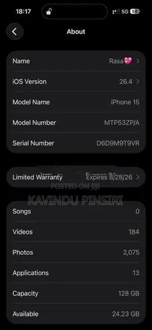 Apple iPhone 15 (Used)