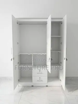 New 3D White Melamine Cupboard 6*4 Ft