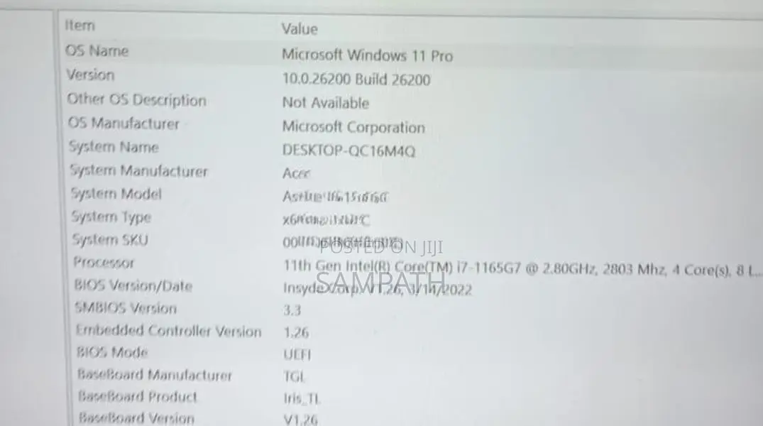 Acer Aspire A515 Laptop Core I7-11th Gen 16GB RAM 256GB NVME