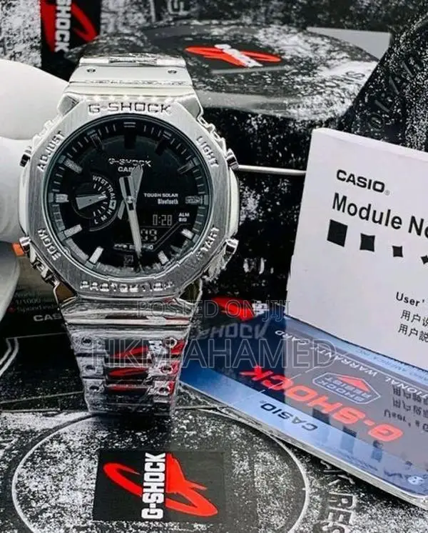 G Shock 2100D Stainless Steel Casio Gm-B2100D Silver Chain