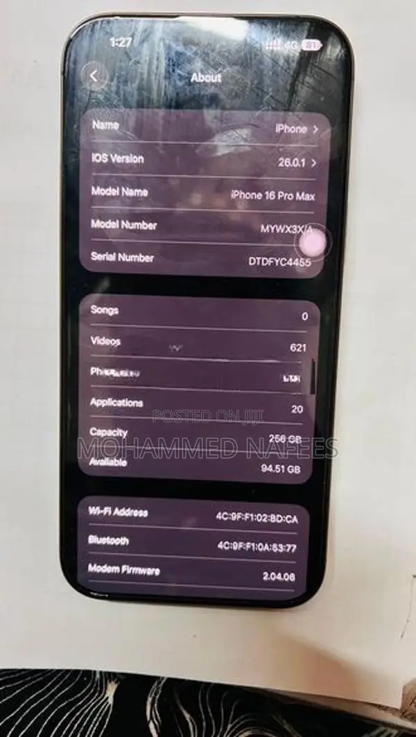 Apple iPhone 16 Pro Max 256GB (Used)
