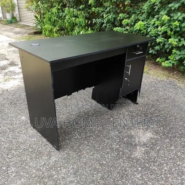 Melamine Black Office Table 4x2ft