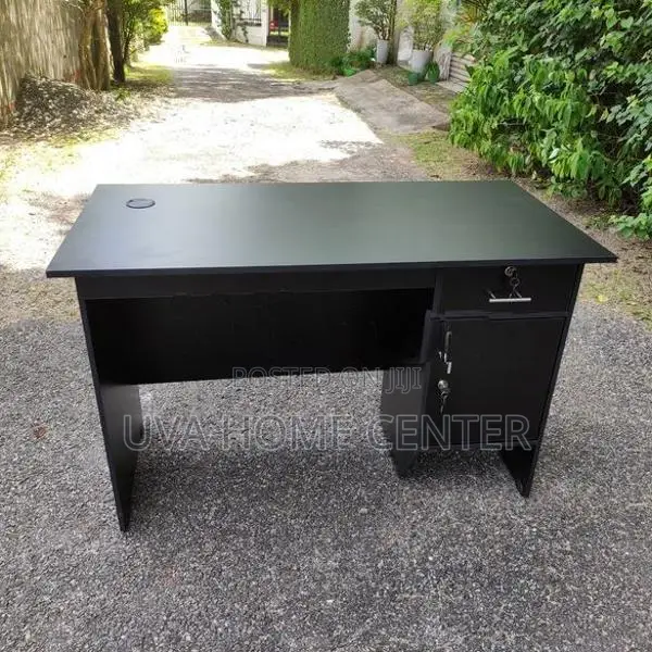 Melamine Black Office Table 4x2ft