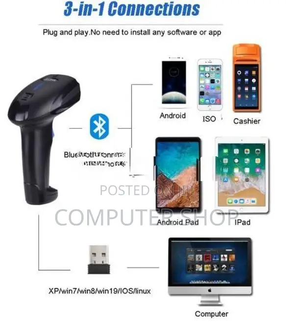 2D Bluetooth Barcode Scanner (YHD1100DB) For POS