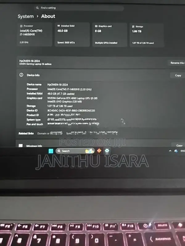 HP Omen 16 i7 14650HX RTX4060 48GB Laptop