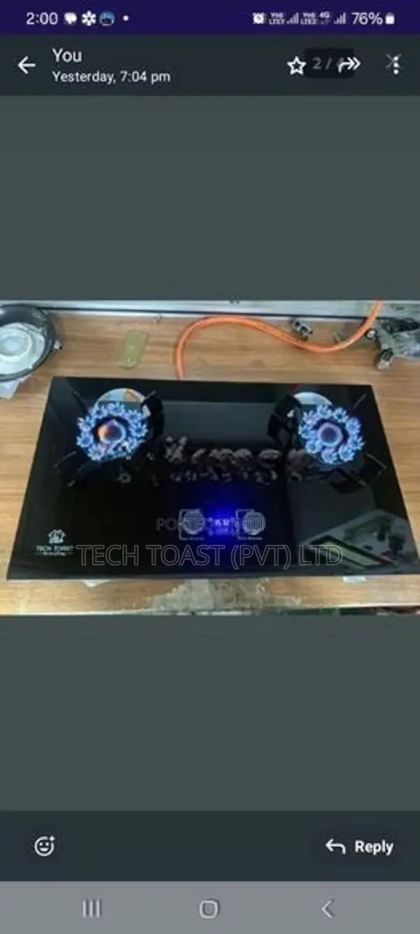 Gas cooker 2 burner hob stainless steel new