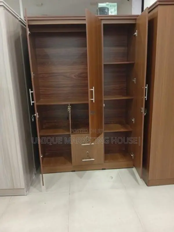 Modern 3D Melamine Camiliya Brown Wardrobe