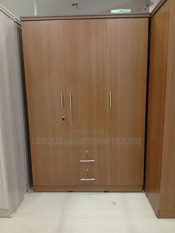 Modern 3D Melamine Camiliya Brown Wardrobe