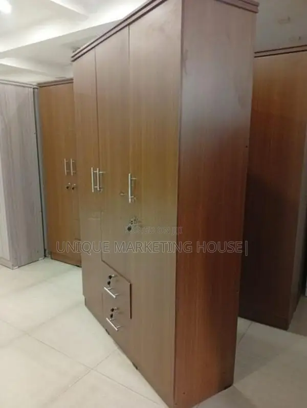 Modern 3D Melamine Camiliya Brown Wardrobe