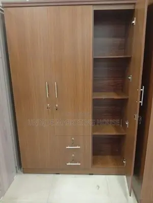 Modern 3D Melamine Camiliya Brown Wardrobe